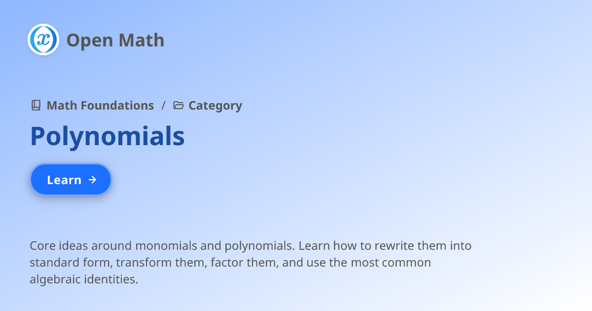 Polynomials - Category - Math Foundations